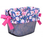 Vložka do košíka modro-ružová s kvietkami